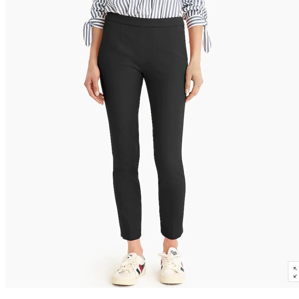 J Crew Martie Pants in Bi-Stretch Wool Black 0